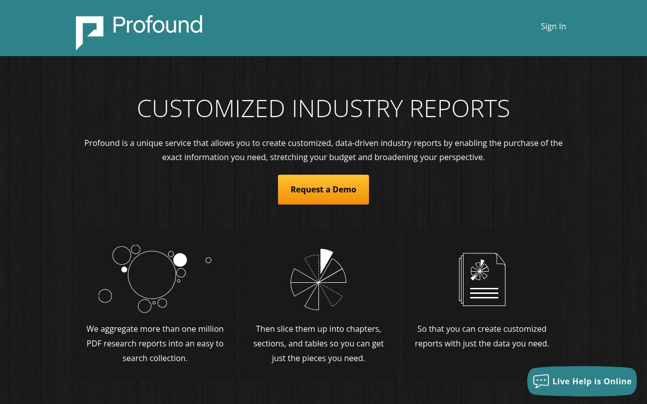 Screenshot of the Profound website — Profound: Enterprise Citation and Sentiment Depth