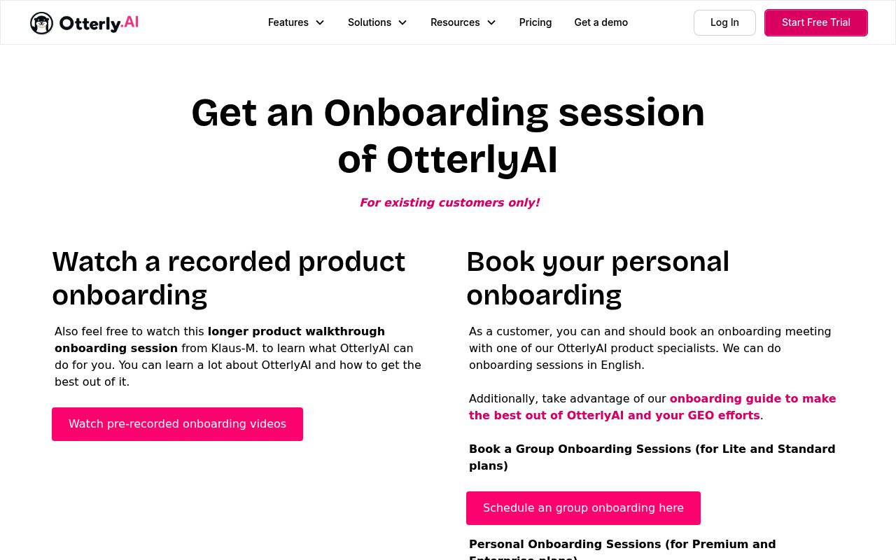 Screenshot of the Otterly onboarding page — Otterly: Longest Free Trial Among the AI Tools Compared Here