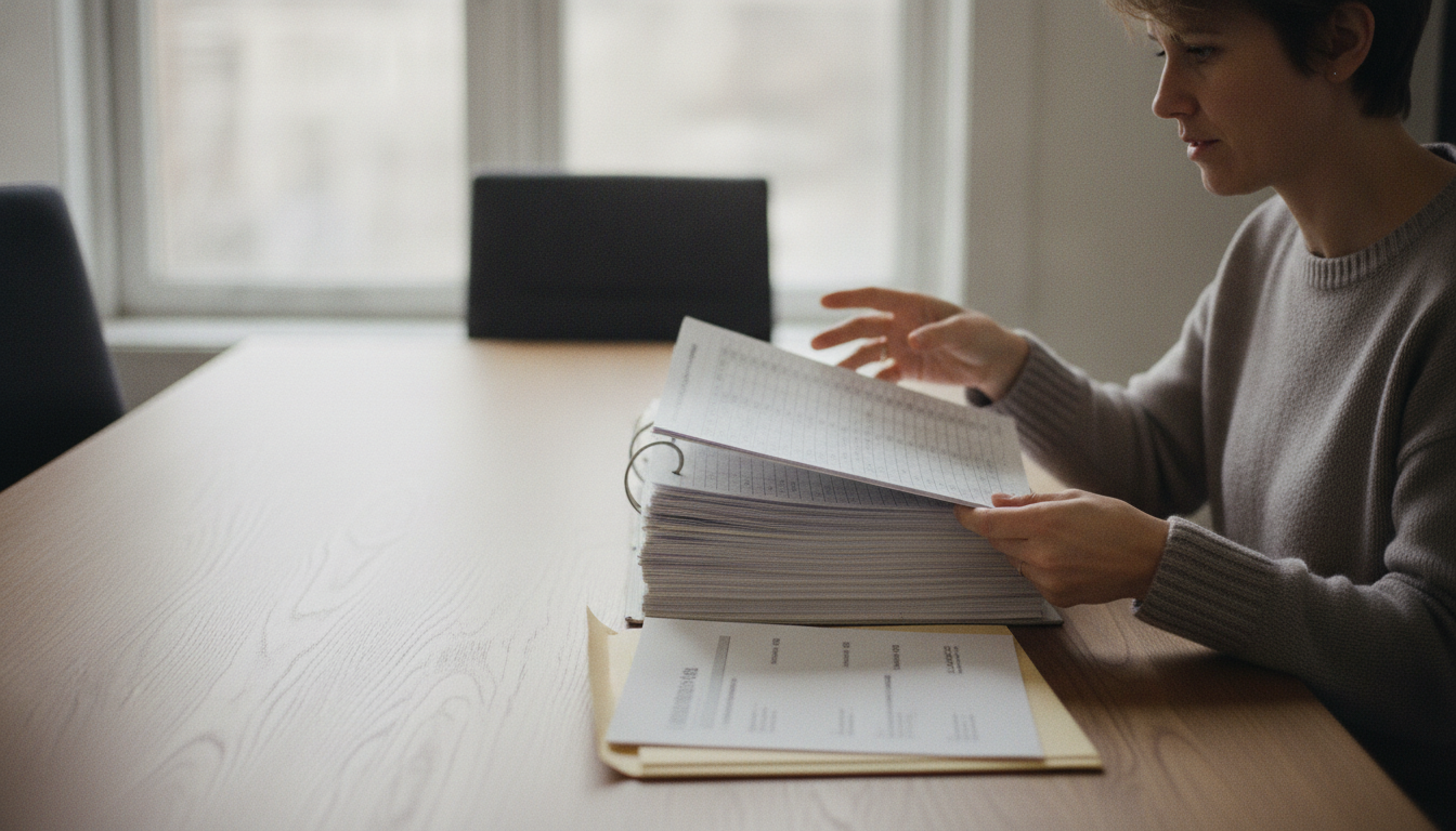 Comparing a thick report stack with a small one