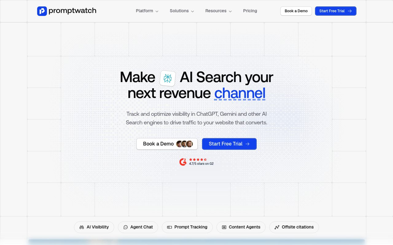 Screenshot of the Promptwatch homepage — Promptwatch: Best for Location-Level Visibility Reporting